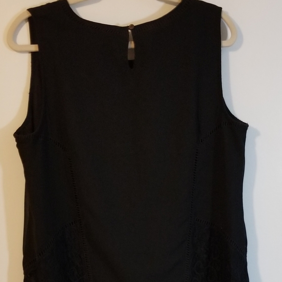 Soft Surroundings Black Lace Sleeveless Slip-on Lacey Embroidered Midi Dress - Picture 6 of 10